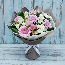Букет цветов из:  Герберы, Альстромерии и Хризантемы в Приморский