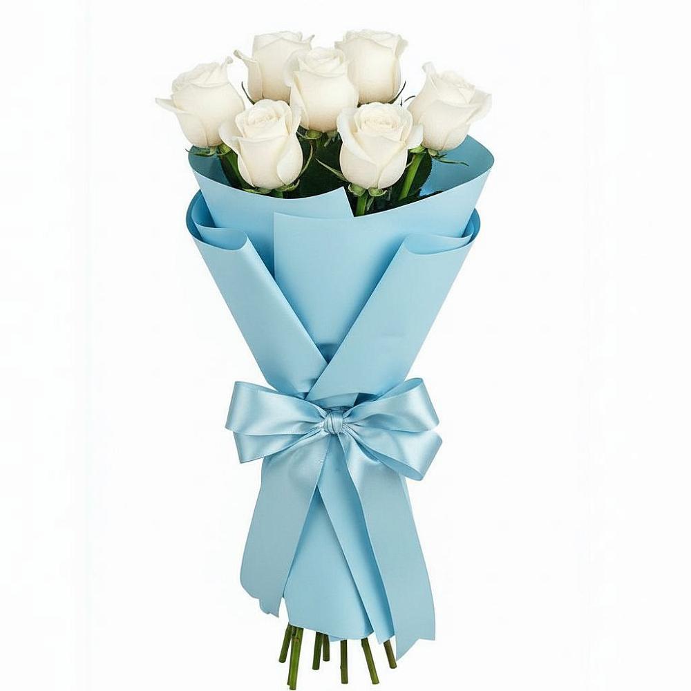 Букет 7 белых роз Проуд в Приморский