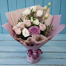 Букет цветов из:  Розы и Лизиантусы #REPLACE_PRED# Приморский