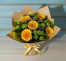 Букет цветов из:  Герберы и Хризантемы #REPLACE_PRED# Приморский