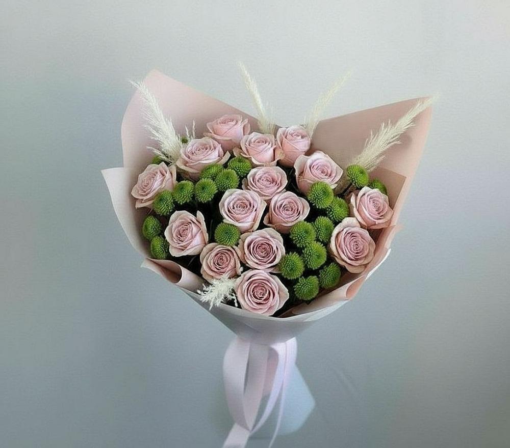 Букет цветов из: Розы и Хризантемы в Приморский