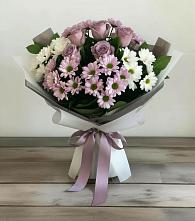 Букет цветов из:  Хризантемы и Розы в Приморский