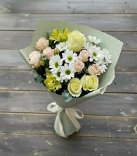 Букет цветов из:  Альстромерии, Розы и Хризантемы в Приморский