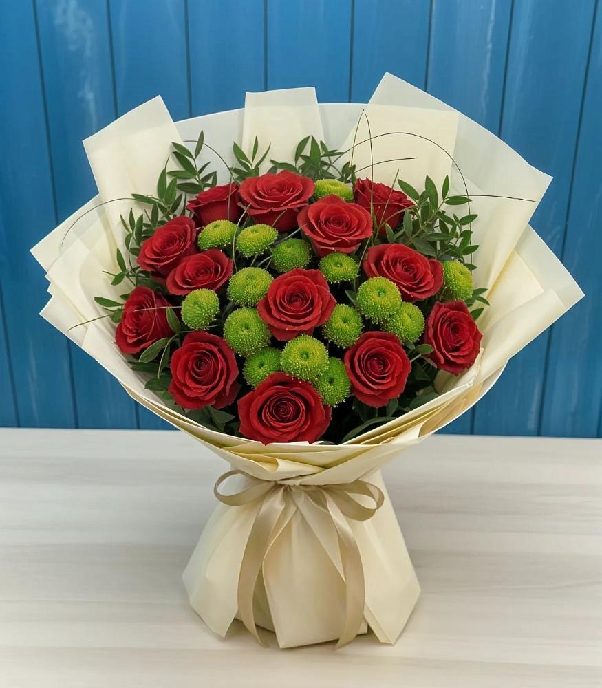 Букет цветов из: Розы и Хризантемы в Приморский