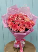 Букет 15 Розовых роз Равель в Приморский